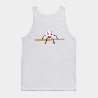 Cute Cartoon Baseball Ball and Bat Tank Top